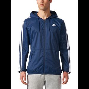 Men's Essentials 3-Stripes Wind Jacket - Collegiate Navy